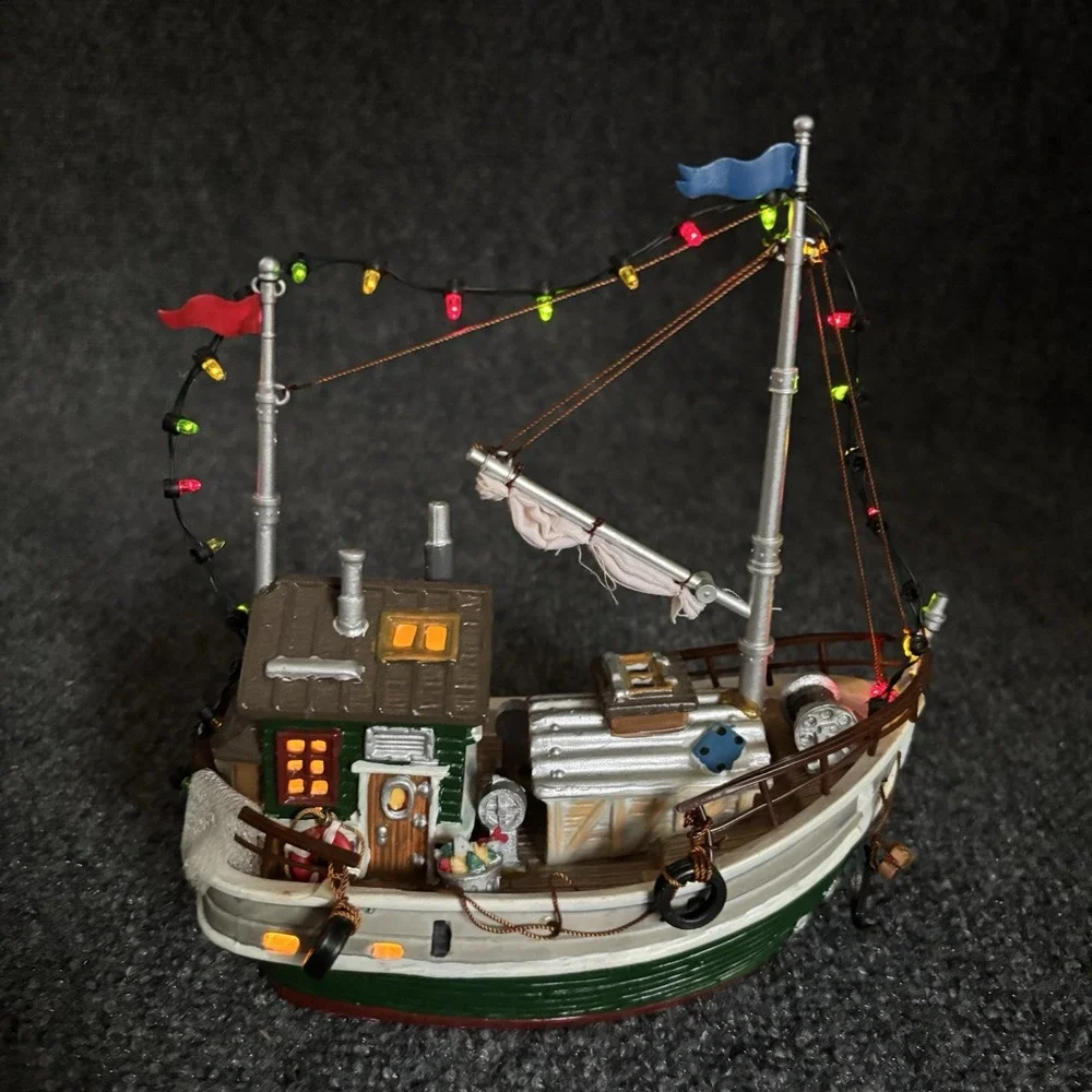 Lemax Carole Towne Annibelle Trawler House Boat In Box 44174 Works!